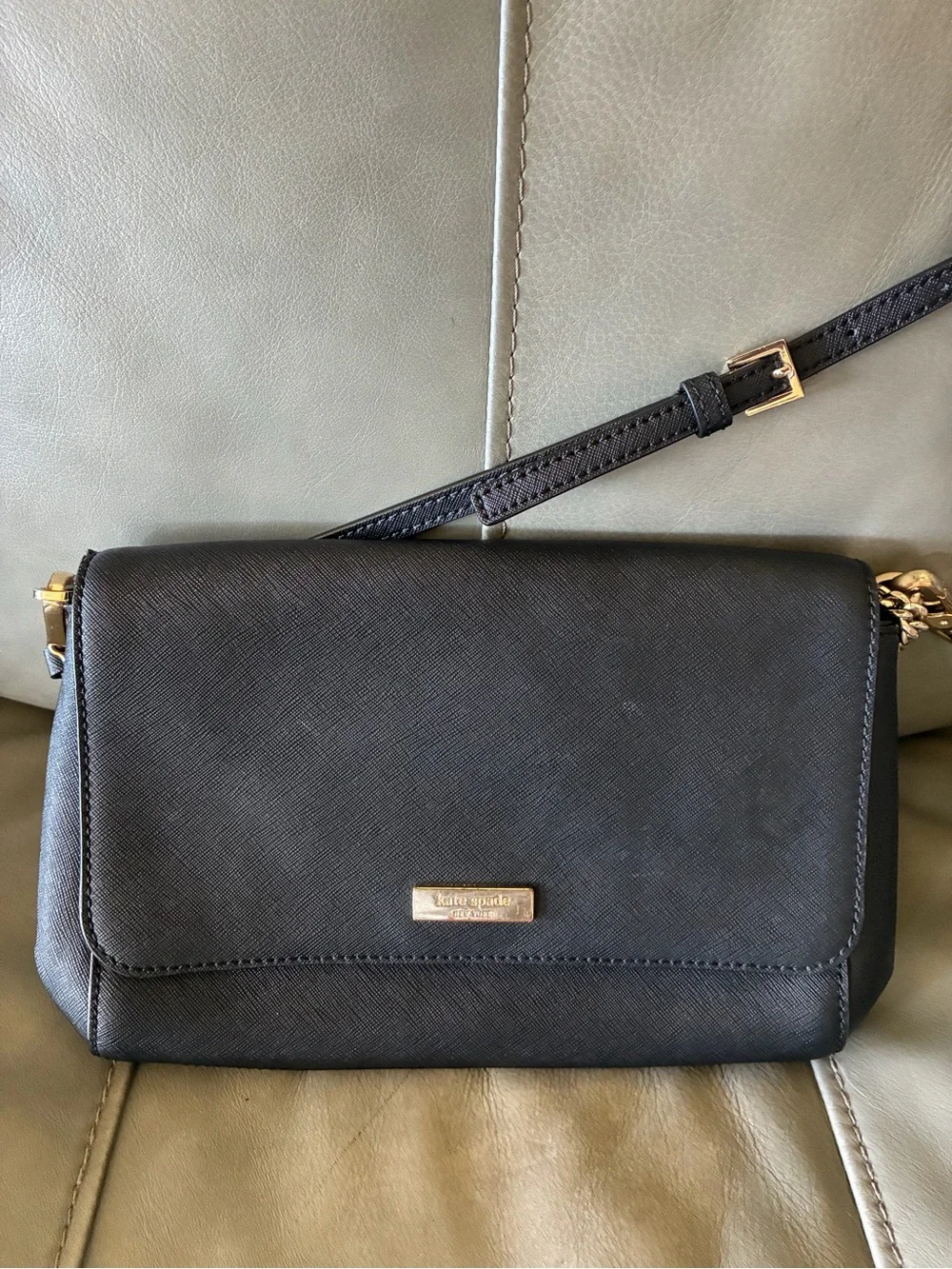 kate spade Black Crossbody Bag with Gold Hardware